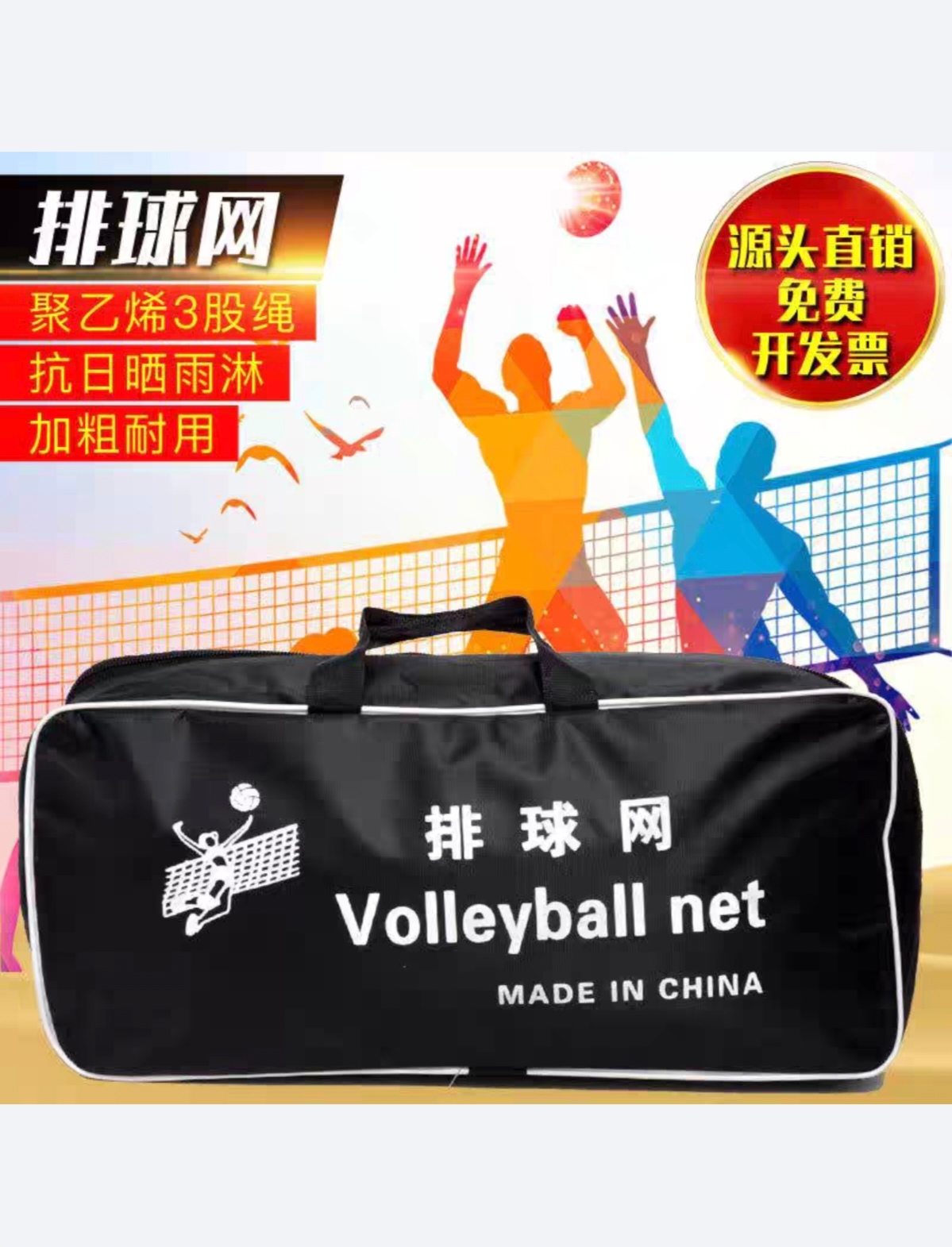 Professional Volleyball Net with Bag
